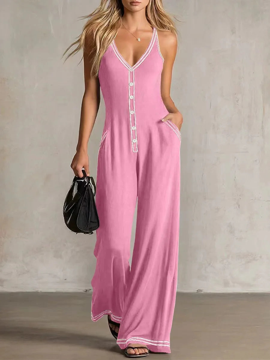 Elegant Flowy Wide Leg Jumpsuit
