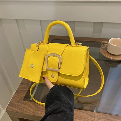 Structured Buckle Top-Handle Mini Bag