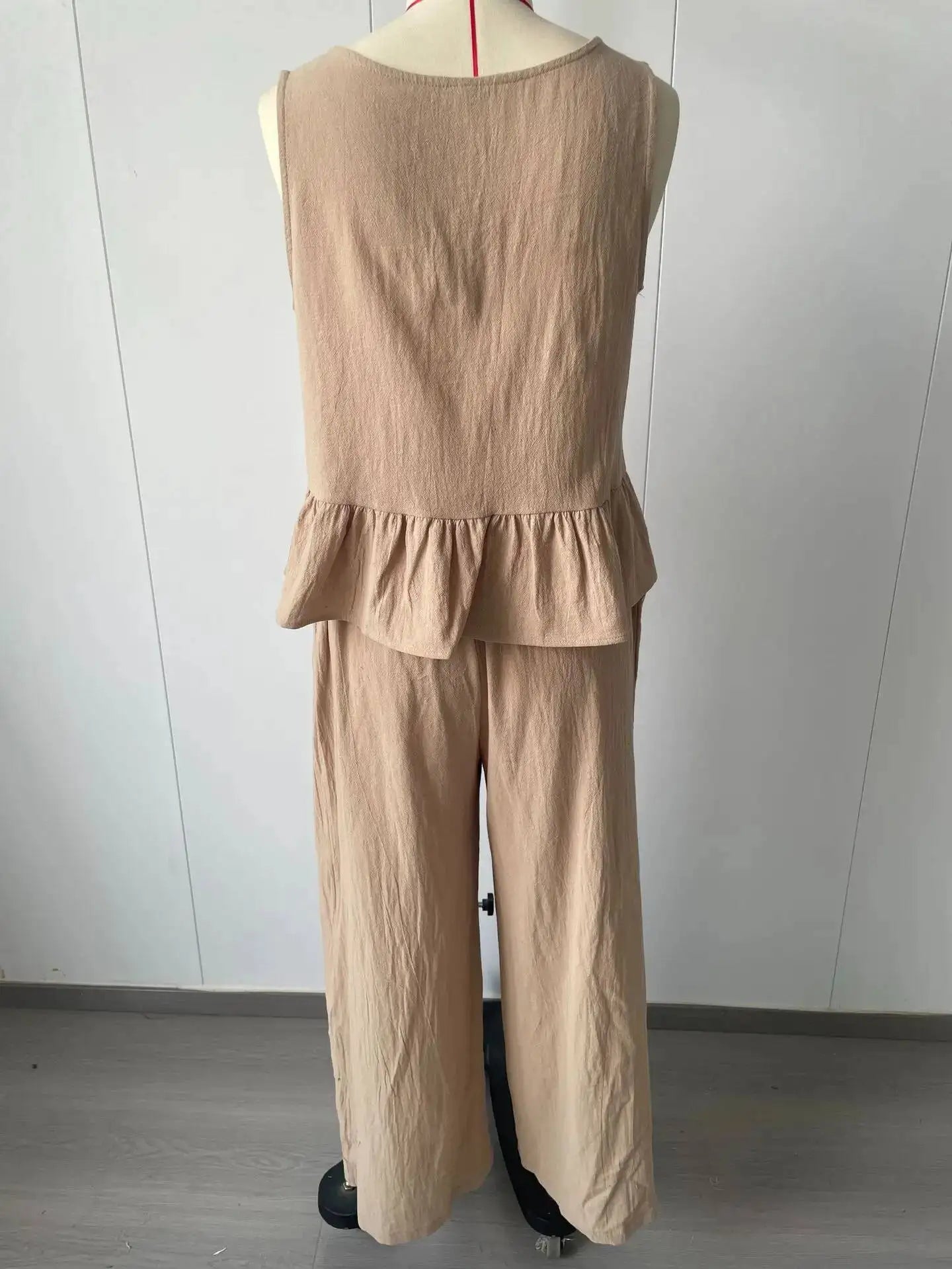Women's Boho Linen Wide Leg Pant Set