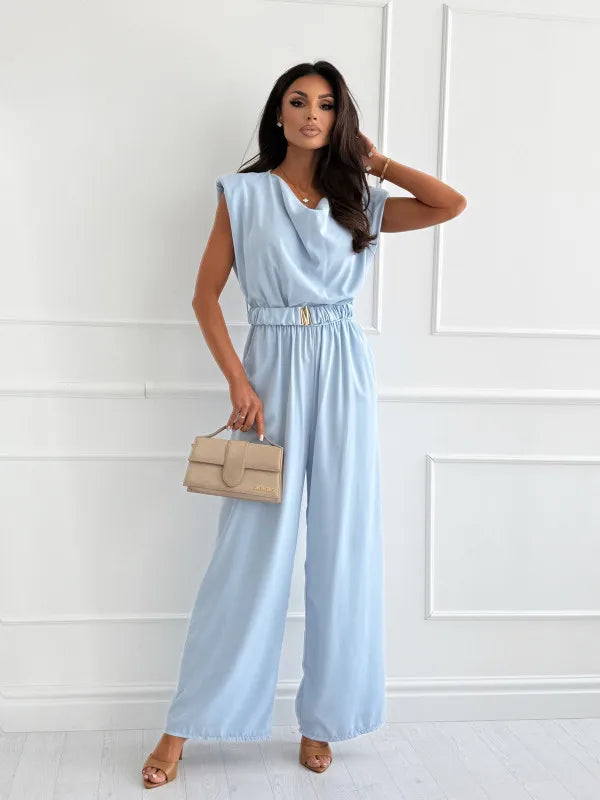 Sophia Elegant Wide Leg Jumpsuit with Belt
