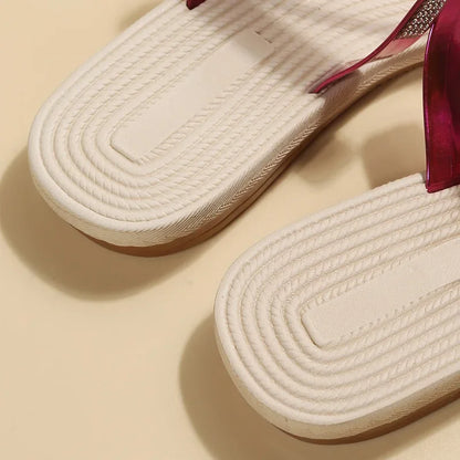 Luxury Rhinestone Flat Sandals