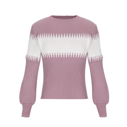 Effortless Chic Color Block Knit Sweater