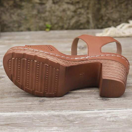 Chic Adjustable Strap Wedge Sandals