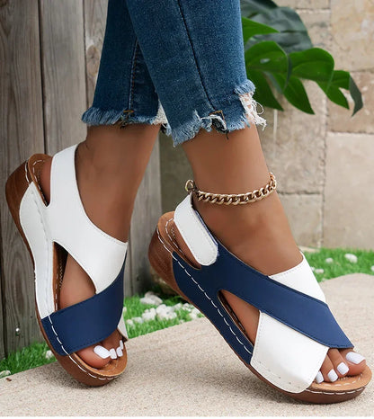 Casual Style Colorblock Wedge Sandals