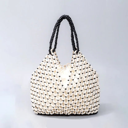 Beaded Bucket Tote Handbag