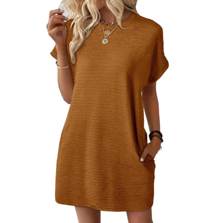 Relaxed Short Sleeve Mini Dress