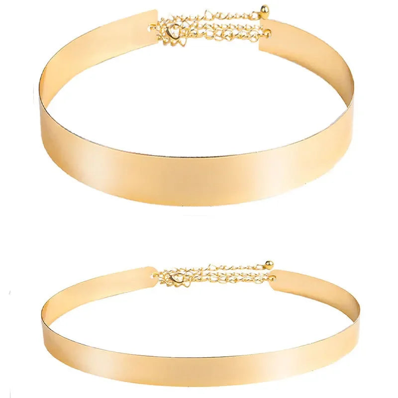 Women's metal iron piece belt