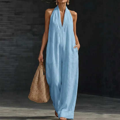 Timeless Wide-Leg Halter Jumpsuit