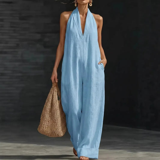 Timeless Wide-Leg Halter Jumpsuit