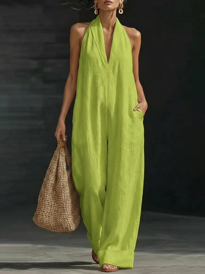 Timeless Wide-Leg Halter Jumpsuit