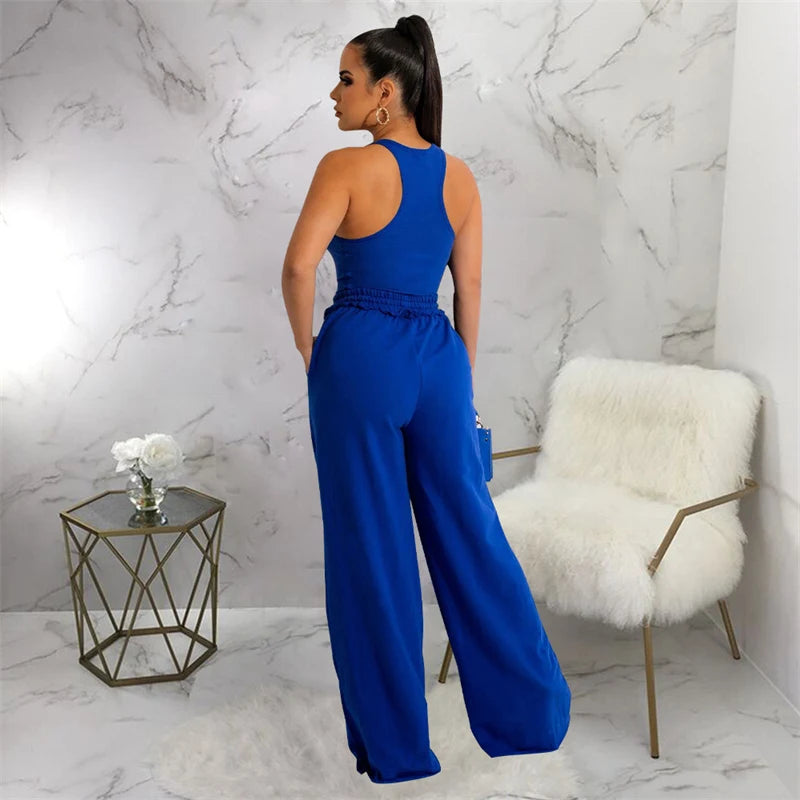 Casual Two Piece Wide Leg Set