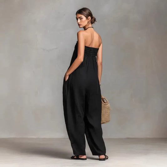 Strapless Wide Leg Summer Jumpsuit
