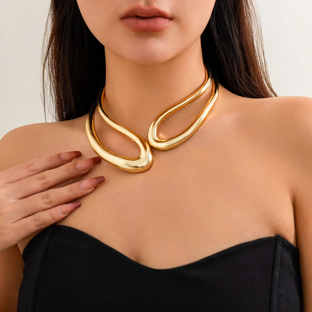 Steampunk Irregular Clavicle Torques Necklace
