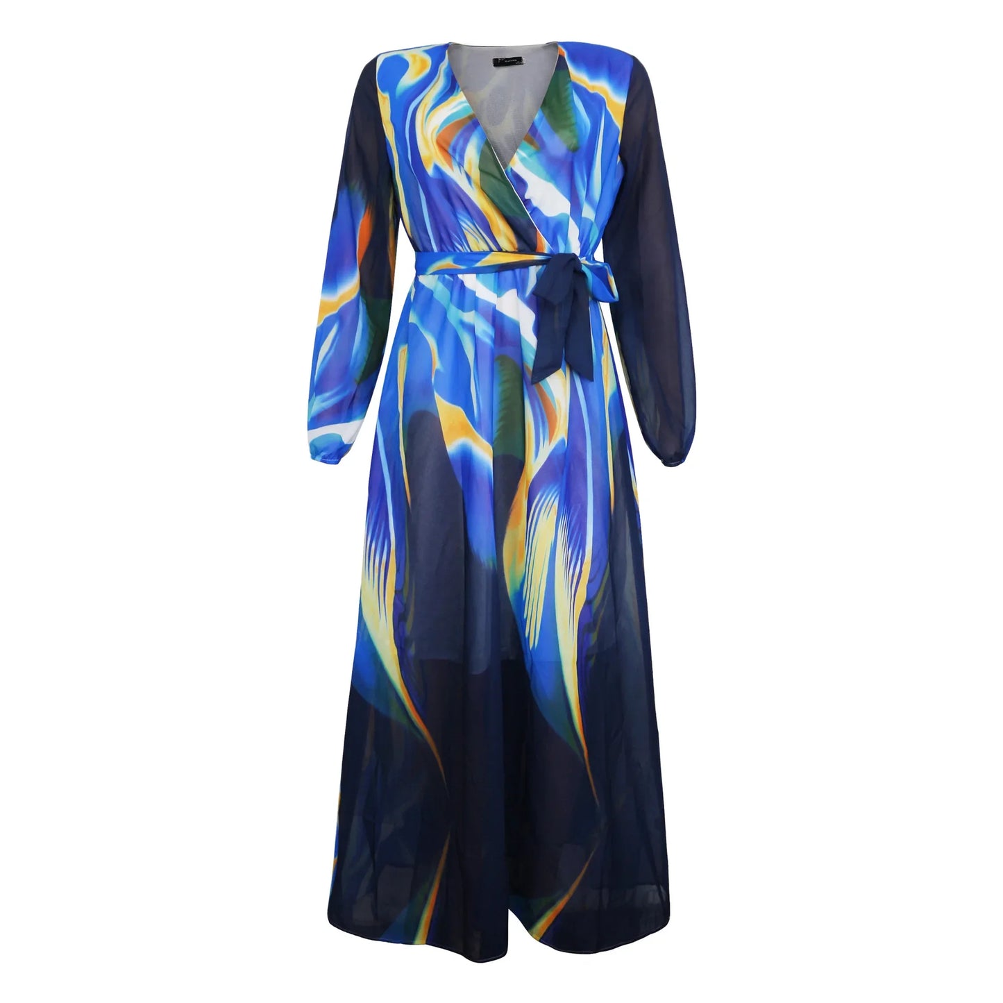 Women's Printed Wrap Maxi Dress
