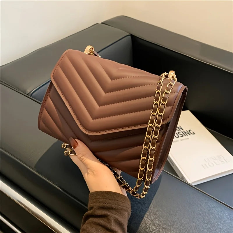 The Chevron Chain Crossbody Bag