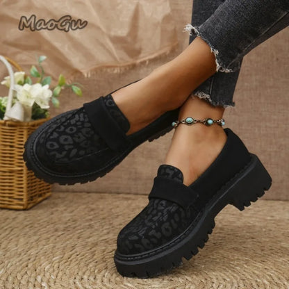 Urban Leopard Platform Loafers