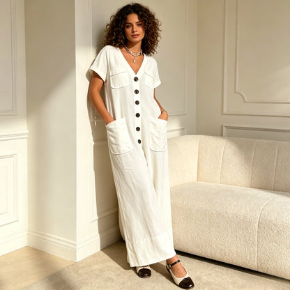 Effortless Wide-Leg Utility Jumpsuit