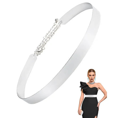 Women's metal iron piece belt