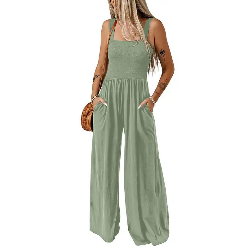 Women's Square Neck Wide Leg Jumpsuit
