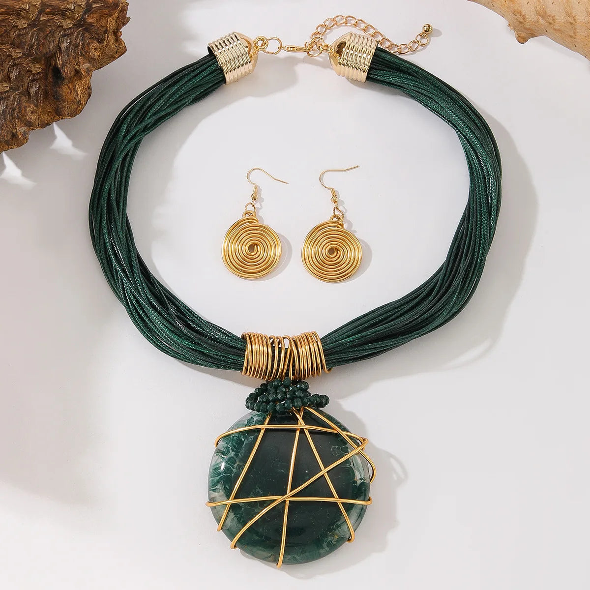 Hand-Woven Resin & Aluminum Statement Set
