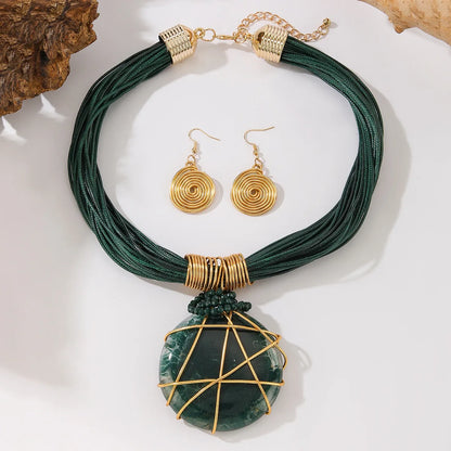 Hand-Woven Resin & Aluminum Statement Set