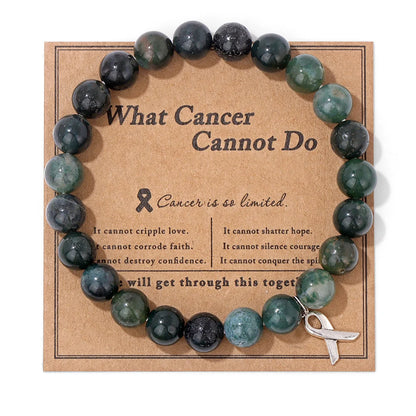 Cancer Warrior Beaded Gemstone Bracelet