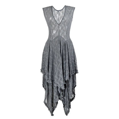Enchanted Lace Handkerchief-Hem Dress