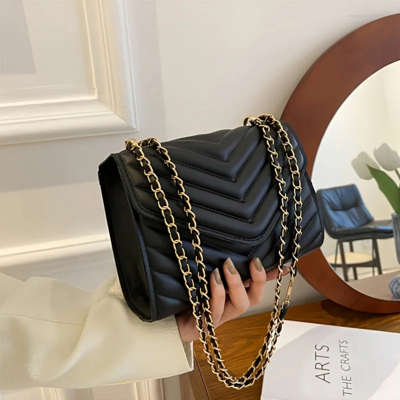 The Chevron Chain Crossbody Bag