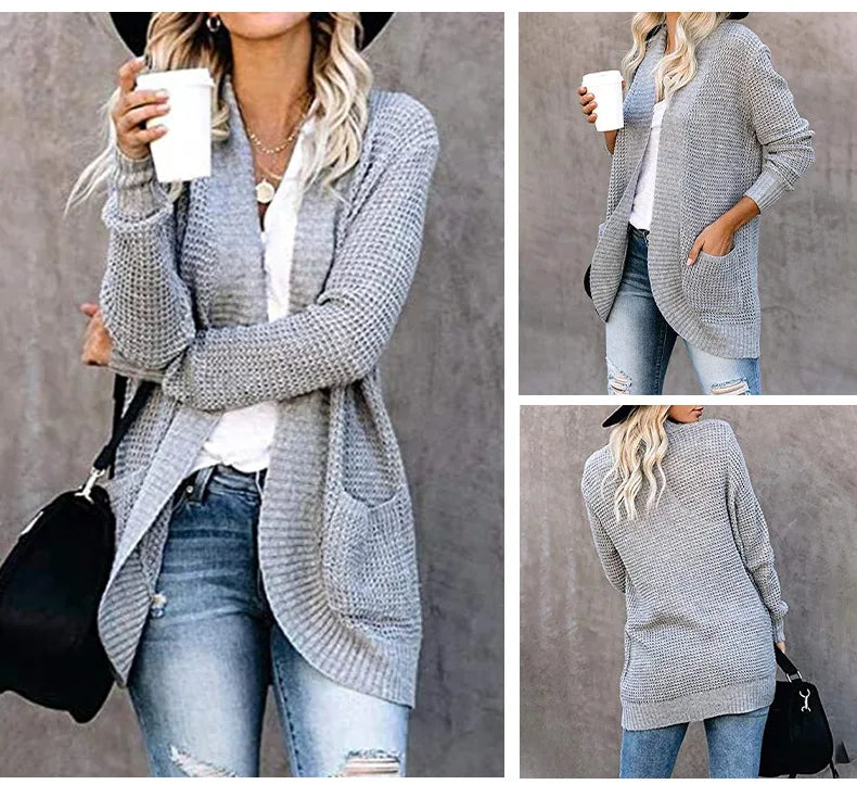 Knitted Open Front Cardigan