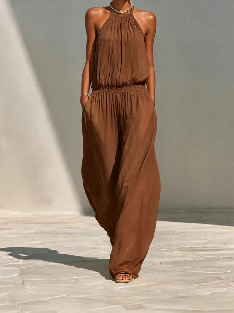 Breezy Halter Palazzo Jumpsuit