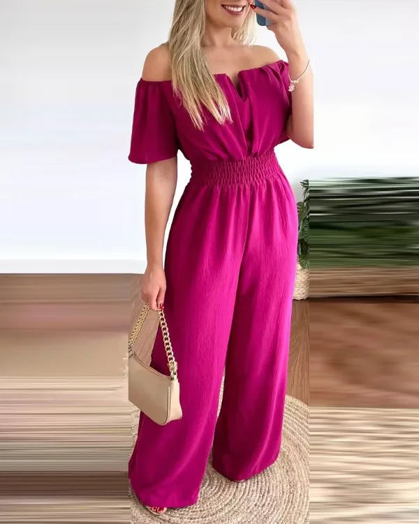 Classy Off-Shoulder High Waist Jumpsuit