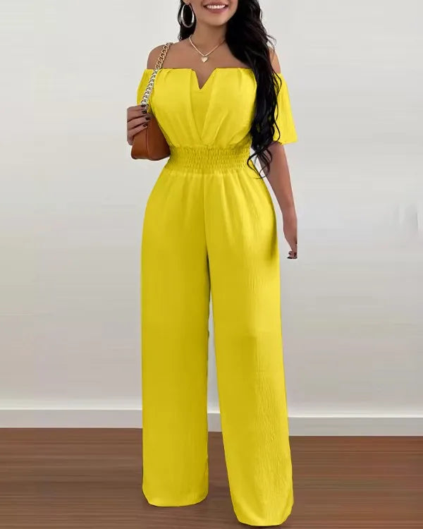 Classy Off-Shoulder High Waist Jumpsuit