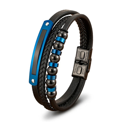 Braided Leather Statement Bracelet