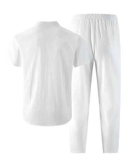 Men's Ultimate Cotton Linen Casual Streetwear Co-ord Set