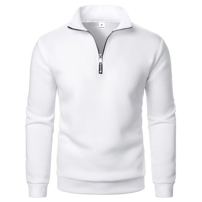 Modern Half-Zip Stand-Collar Pullover