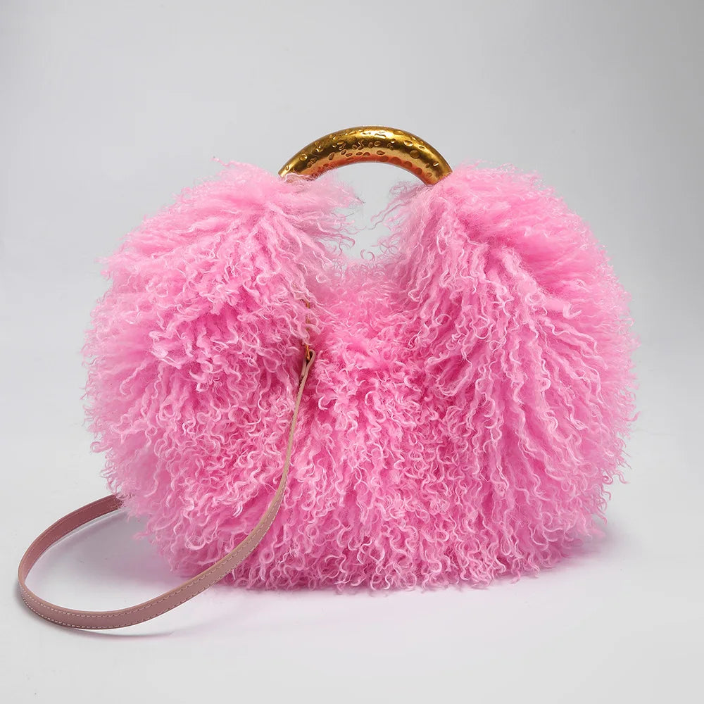 The Spice Girl Round Faux Fur Ring Bag