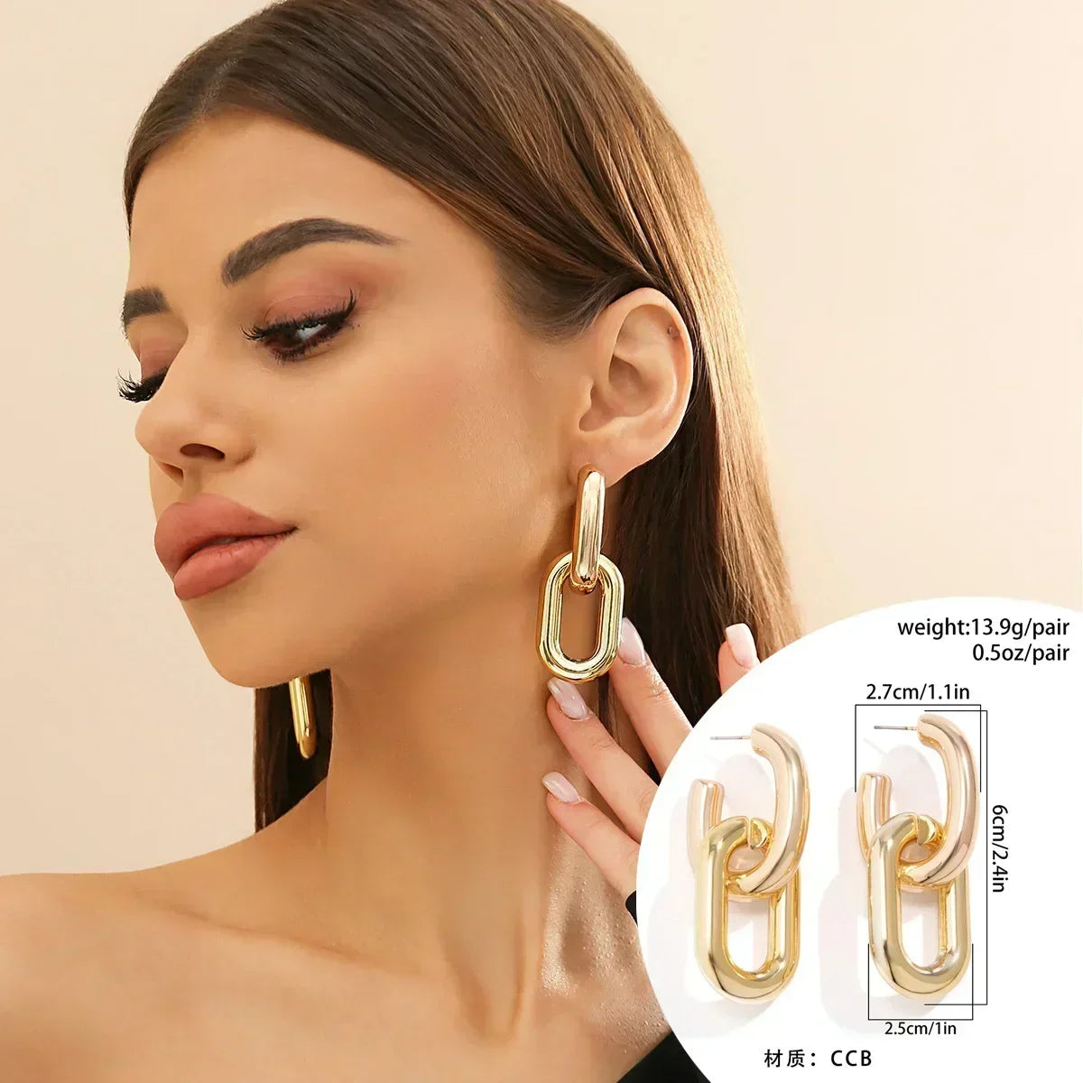 Luminous Spark Rectangle Zircon Earrings