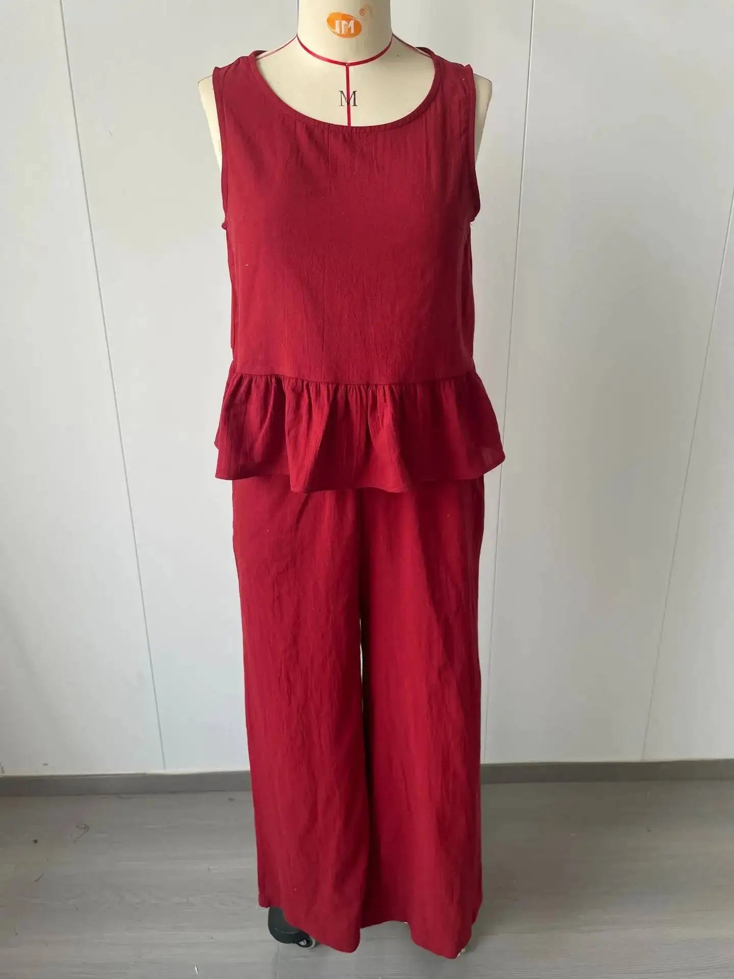 Women's Boho Linen Wide Leg Pant Set
