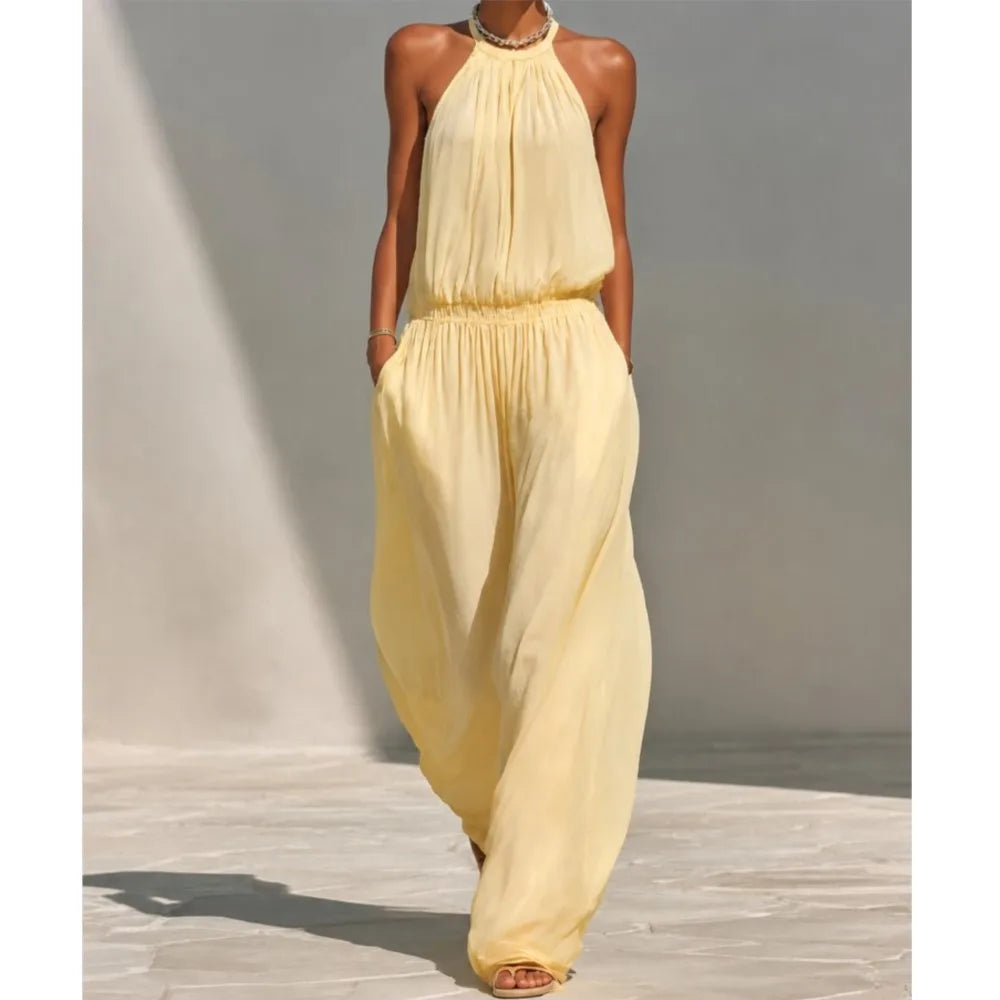 Breezy Halter Palazzo Jumpsuit
