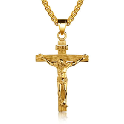 Stainless Steel Crucifix Pendant Necklace