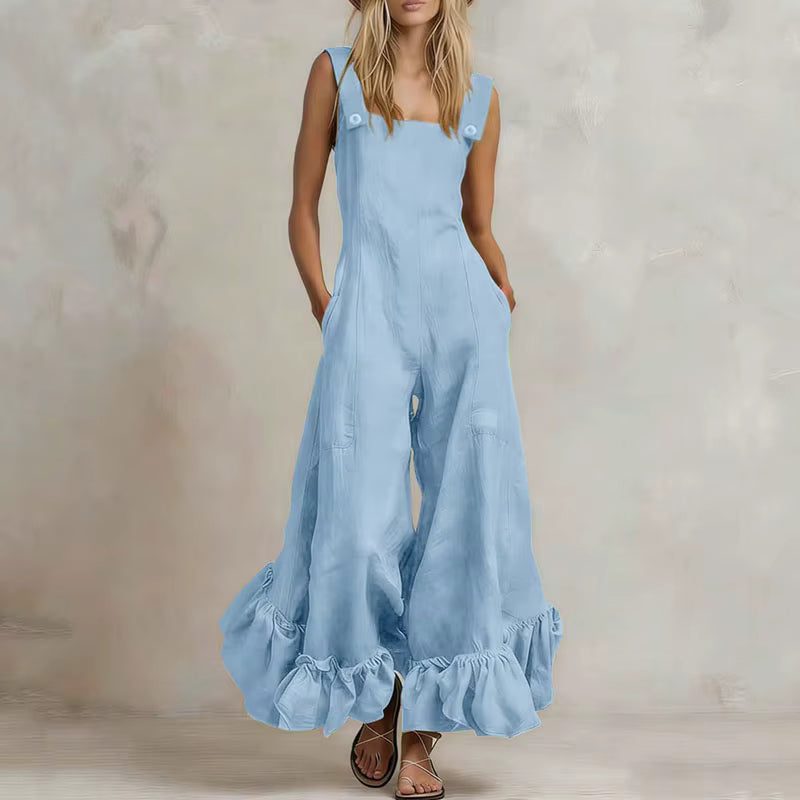 Aurora Ruffle Wide Leg Jumpsuit