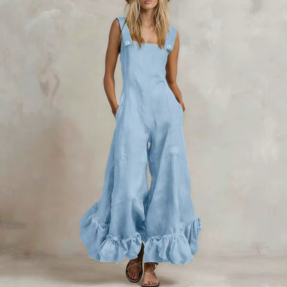 Aurora Ruffle Wide Leg Jumpsuit