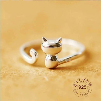 Chic Cat Silver Ring