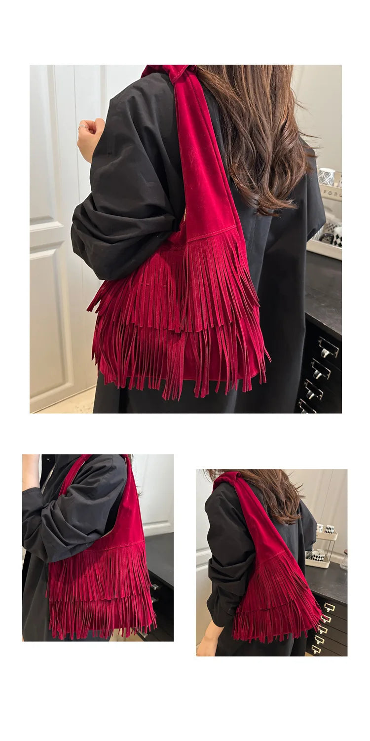 The Muse Soft Fringe Hobo Bag