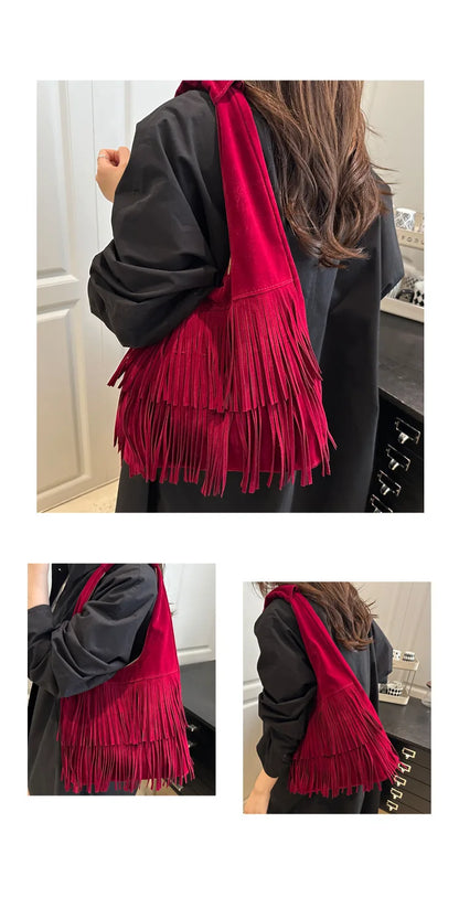 The Muse Soft Fringe Hobo Bag