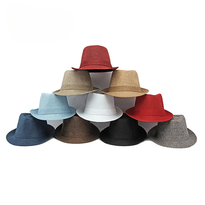 Classic Linen Fedora Hat