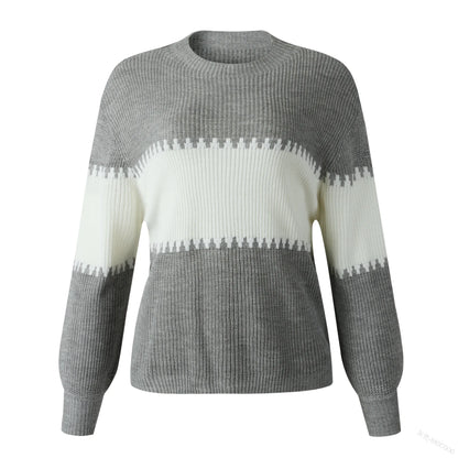 Effortless Chic Color Block Knit Sweater