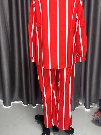 Effortless Chic Striped Two-Piece Set