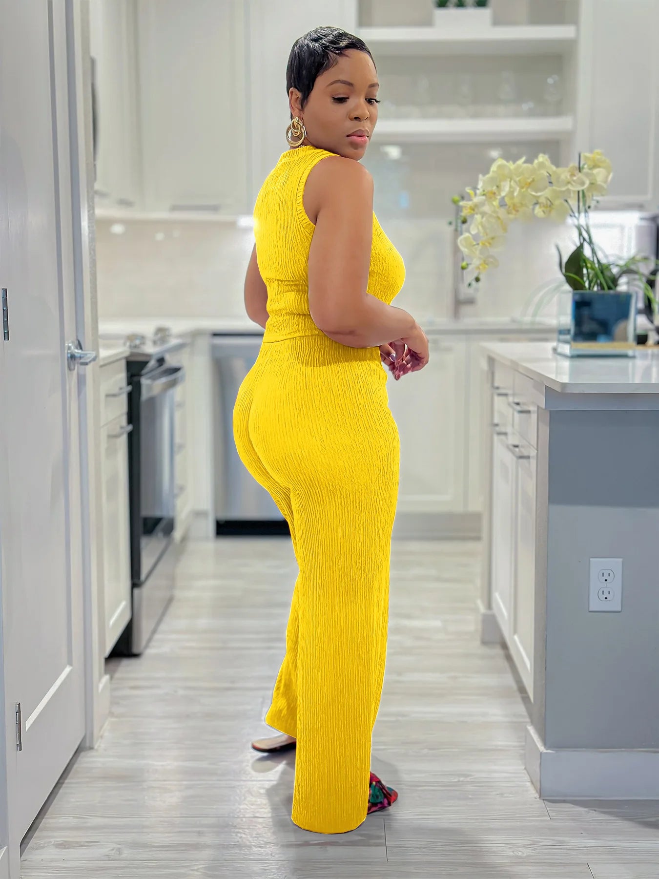 Chic Tank Top Pantsuit Ensemble