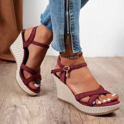 Espadrille Crisscross Wedge Sandals